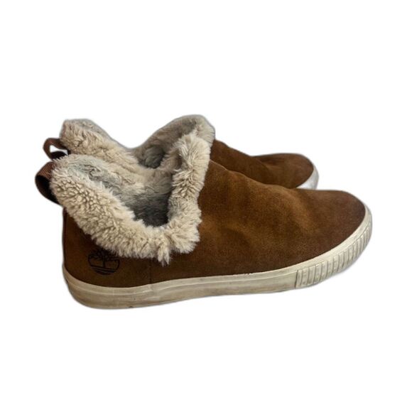 Timberland Skyla Bay Slip On Chestnut Tan Faux Fur Slippers Casual Shoe Size 8.5 - Picture 1 of 11